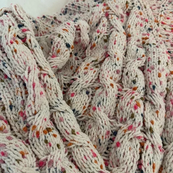 cream speckled knit sweater - Picture 3 of 5